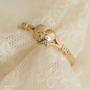🎖️Gold Heart Ring with Diamond Accents